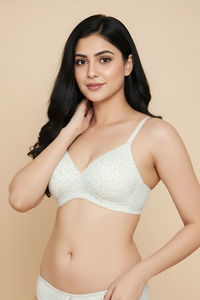 Zivame Padded Non Wired Medium Coverage Tshirt Bra - Slightly Heart — thumbnail 1